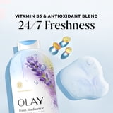 Olay Fresh Radiance Body Wash with Essence of Birch Water and Lavender, Vitamin B3 and Antioxidant Blend, 22 fl oz