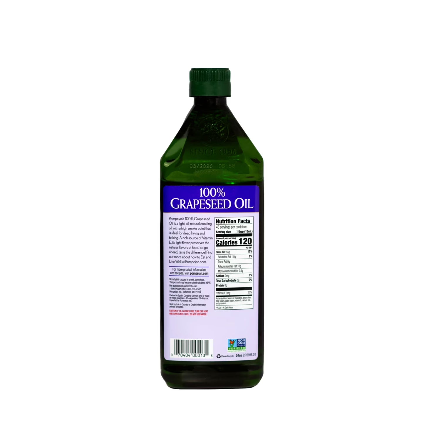 (3 pack) Pompeian Grapeseed Oil - 24 fl oz