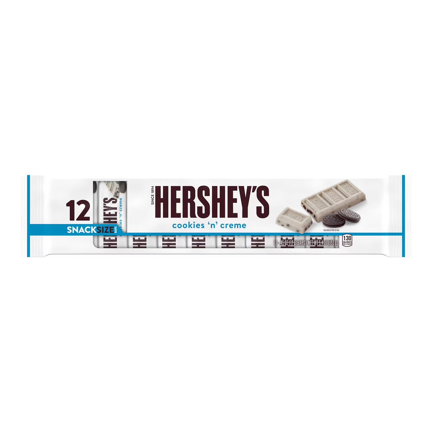 Hershey's Cookies 'n' Creme Snack Size Candy, Bars 0.45 oz, 12 Count