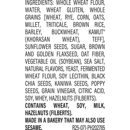 Oroweat Whole Grains 12 Grains and Seeds Bread, 24 oz, Multigrain Bread, Bag