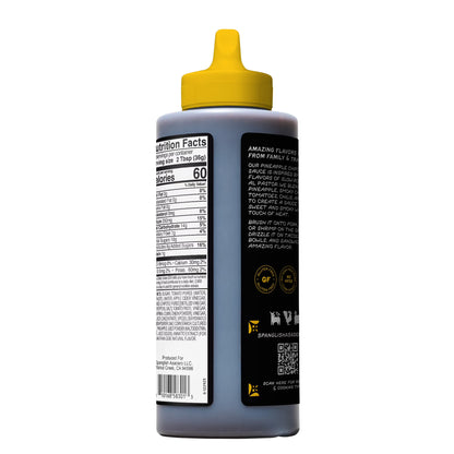 Spanglish Asadero Pineapple Chipotle BBQ Sauce for Beef, Pork, and Chicken, 15.3 oz Bottle