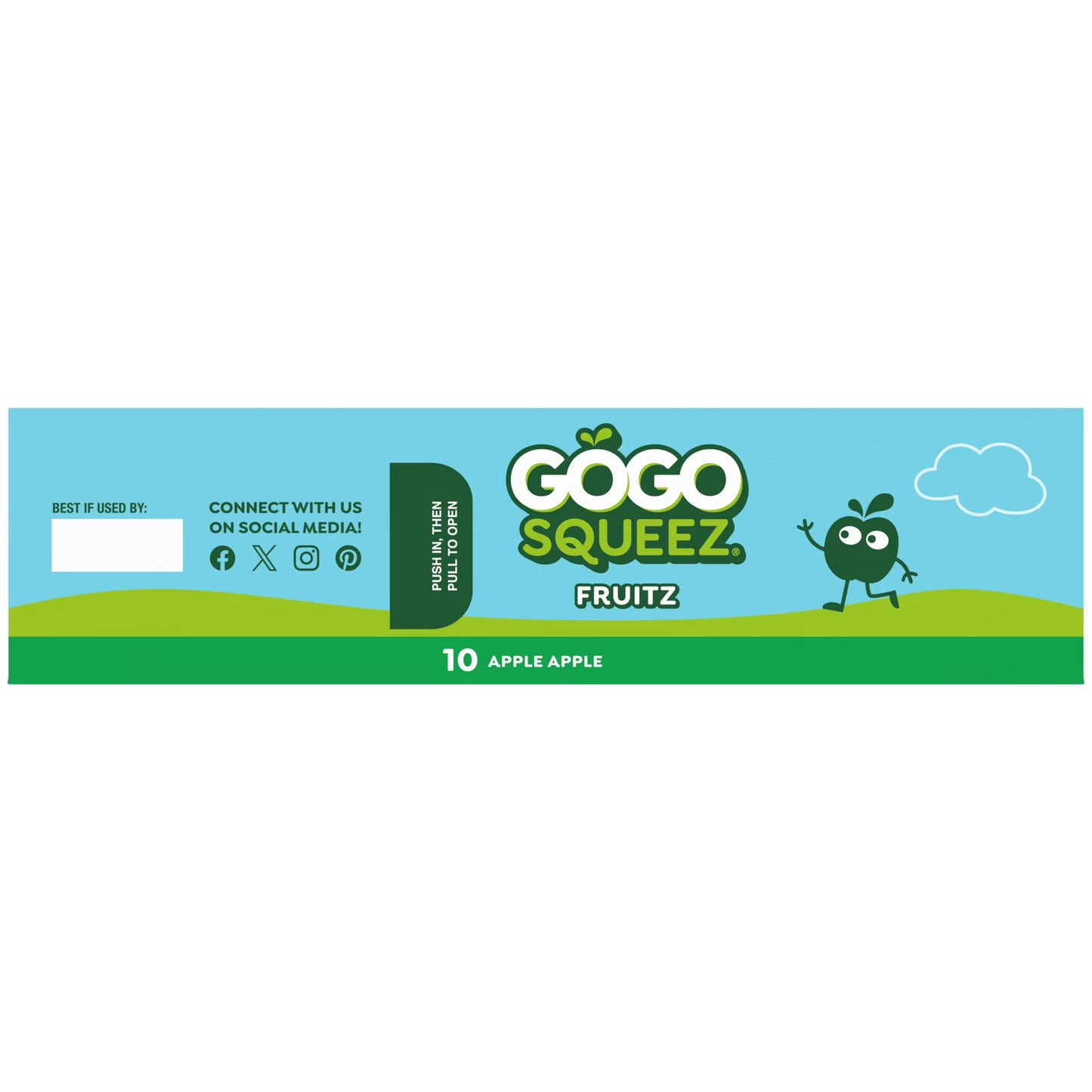 GoGo squeeZ No Sugar Added Apple Applesauce and Fruit Puree Pouches, 3.2 oz (10 Pack)
