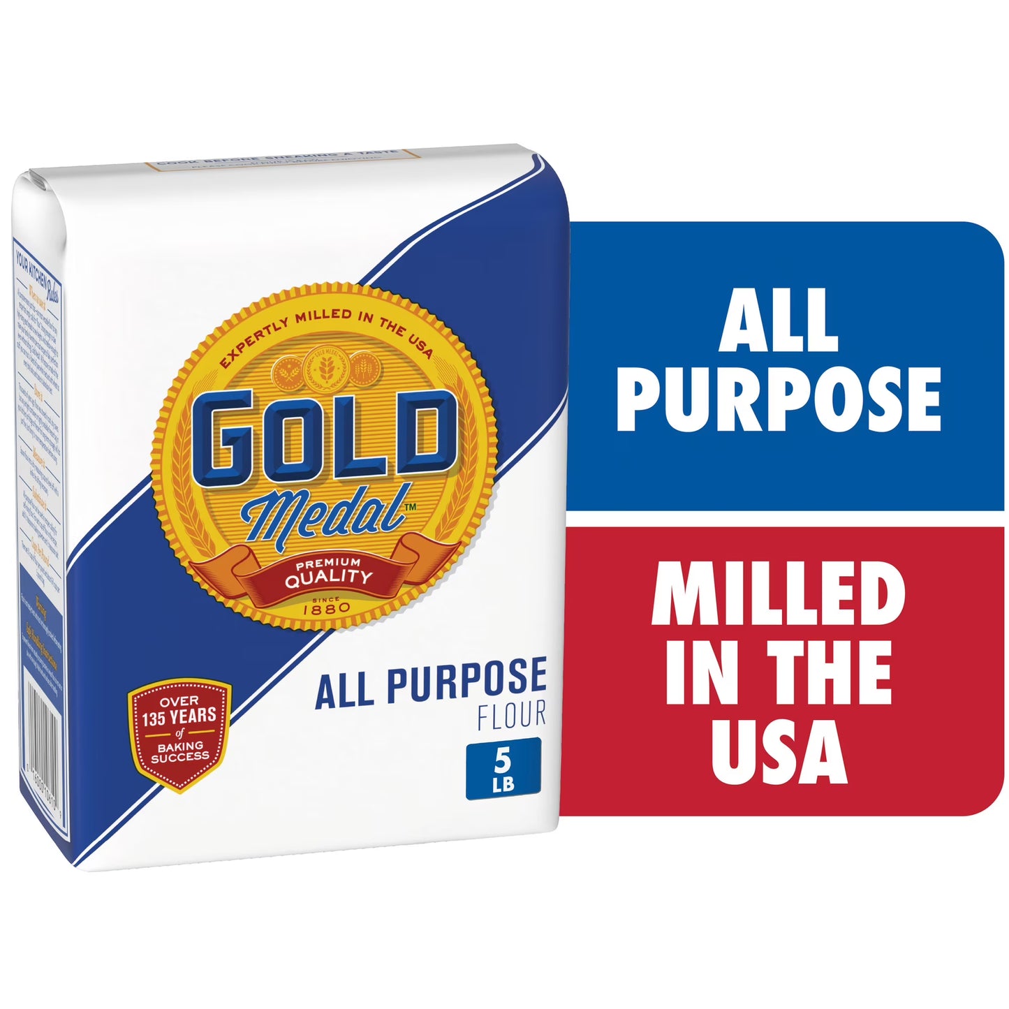 (8 pack) Gold Medal All Purpose Flour, Baking Flour, 5 lb Bag