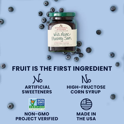 Stonewall Kitchen, non GMO, Wild Maine Blueberry Jam, 12.5 oz. Jar