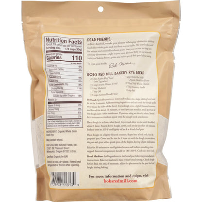 Bob's Red Mill Organic Dark Rye Flour, 20 oz Bag