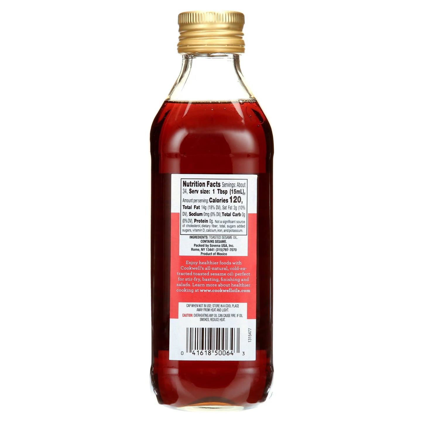 Cookwell Toasted Sesame Oil for Cooking and Basting, 17 fl oz