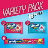 NERDS Gummy Clusters and Nerds Rope Candy Variety Pack, Individually Wrapped, 18 Count, 23.52 oz Box