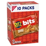 RITZ Bits Peanut Butter Sandwich Crackers, Lunch Snacks for Kids and Adults, 10 Snack Packs