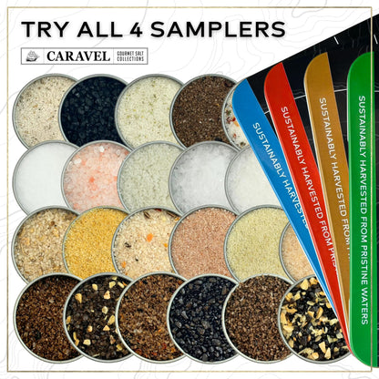 Caravel Gourmet Smoked Sea Salt Sampler, Gluten-Free, 3 oz, 6 Count
