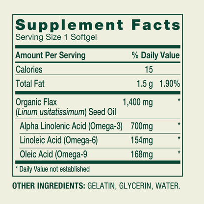 Spring Valley Flax Seed Oil Dietary Supplement Softgels, 1400 mg, 90 Count