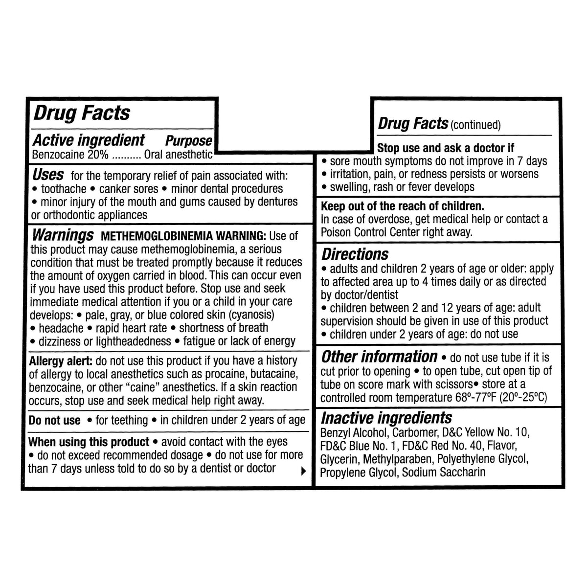 Equate Maximum Strength Orasol Oral Anesthetic Gel with 20% Benzocaine, 0.33 oz