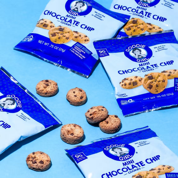 Goodie Girl Gluten Free Chocolate Chip Mini Cookies Snack Pack, 0.75 oz per Bag, 5 Count