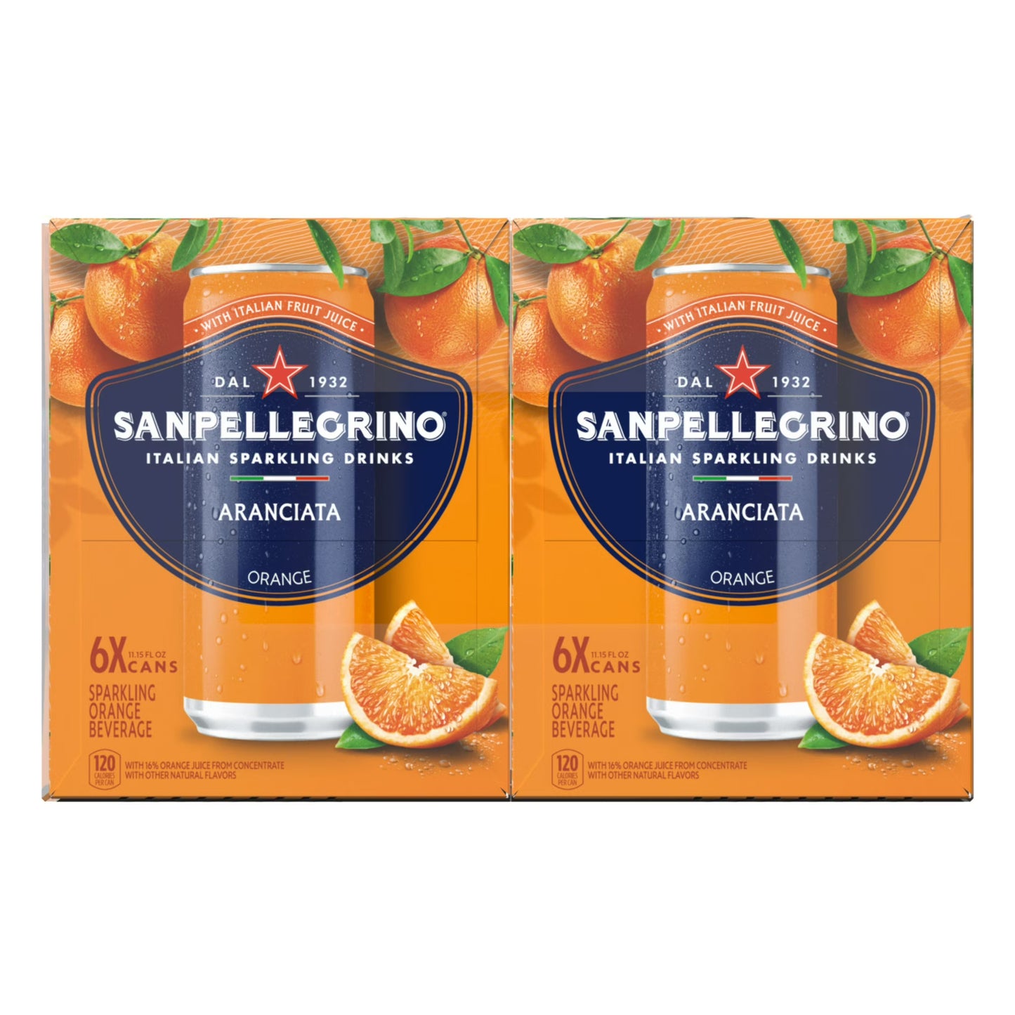 SanPellegrino Soda Italiana Sparkling Orange, 24 Pack Cans