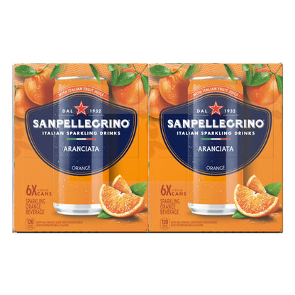 SanPellegrino Soda Italiana Sparkling Orange, 24 Pack Cans