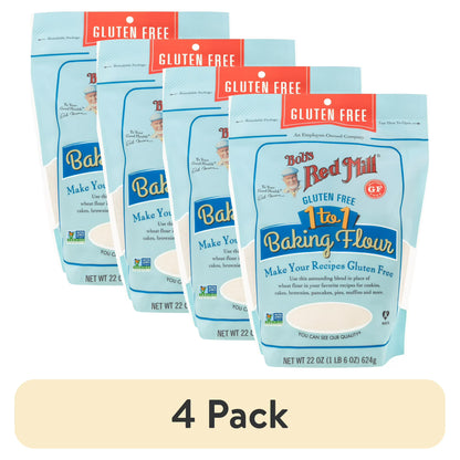 (4 pack) Bob's Red Mill Gluten Free 1-to-1 Baking Flour, 22 oz