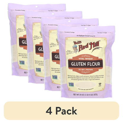 (4 pack) Bob's Red Mill Vital Wheat Gluten Flour, 20 oz