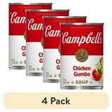 (4 pack) Campbell's Condensed Chicken Gumbo Soup, 10.5 oz Can