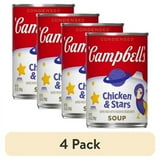 (4 pack) Campbell's Condensed Kids Chicken and Stars Soup, 10.5 oz Can