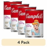 (4 pack) Campbell’s Condensed Kids Soup Disney Princess Cool Shapes Pasta, 10.5 oz