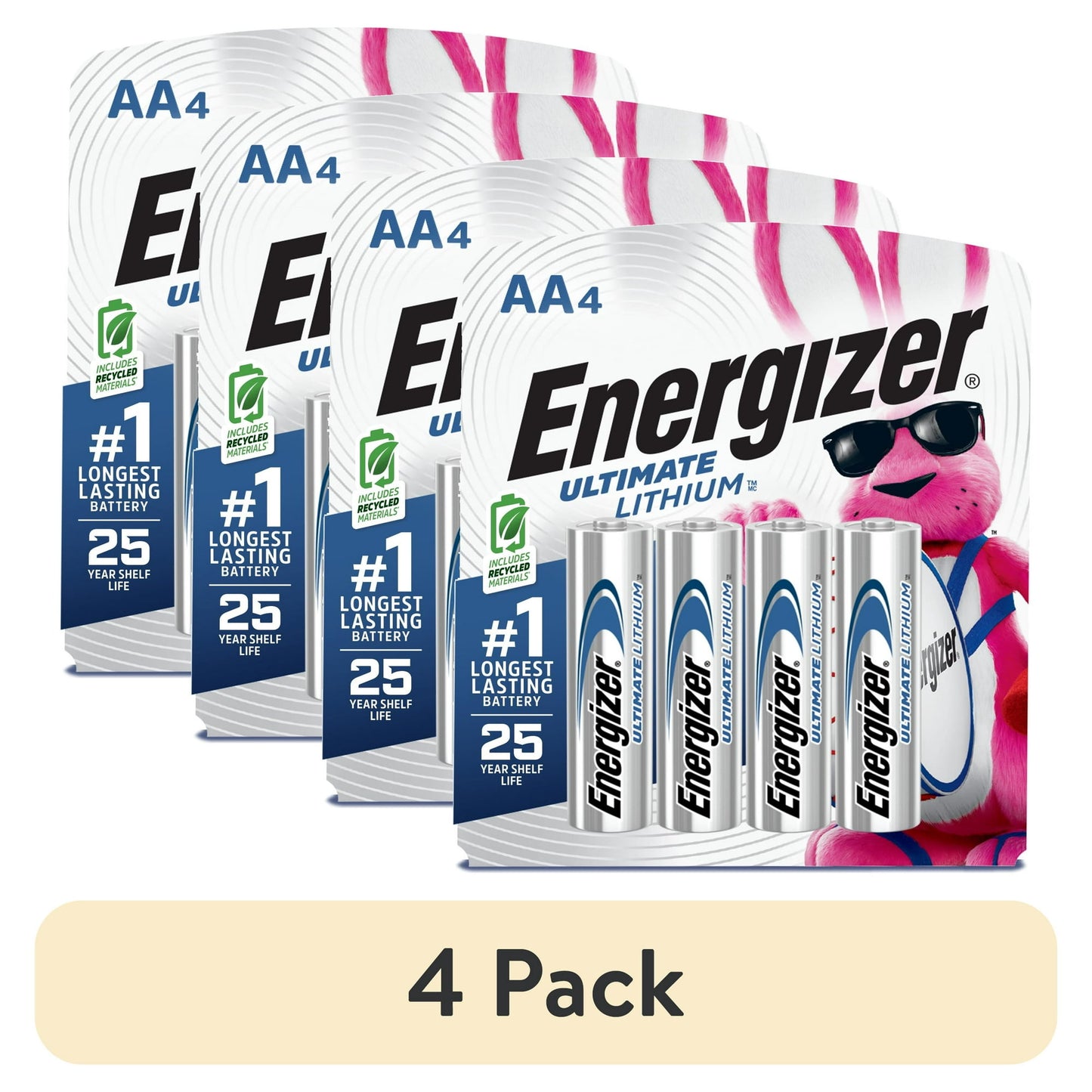 (4 pack) Energizer Ultimate Lithium AA Batteries (4 Pack), Double A Batteries