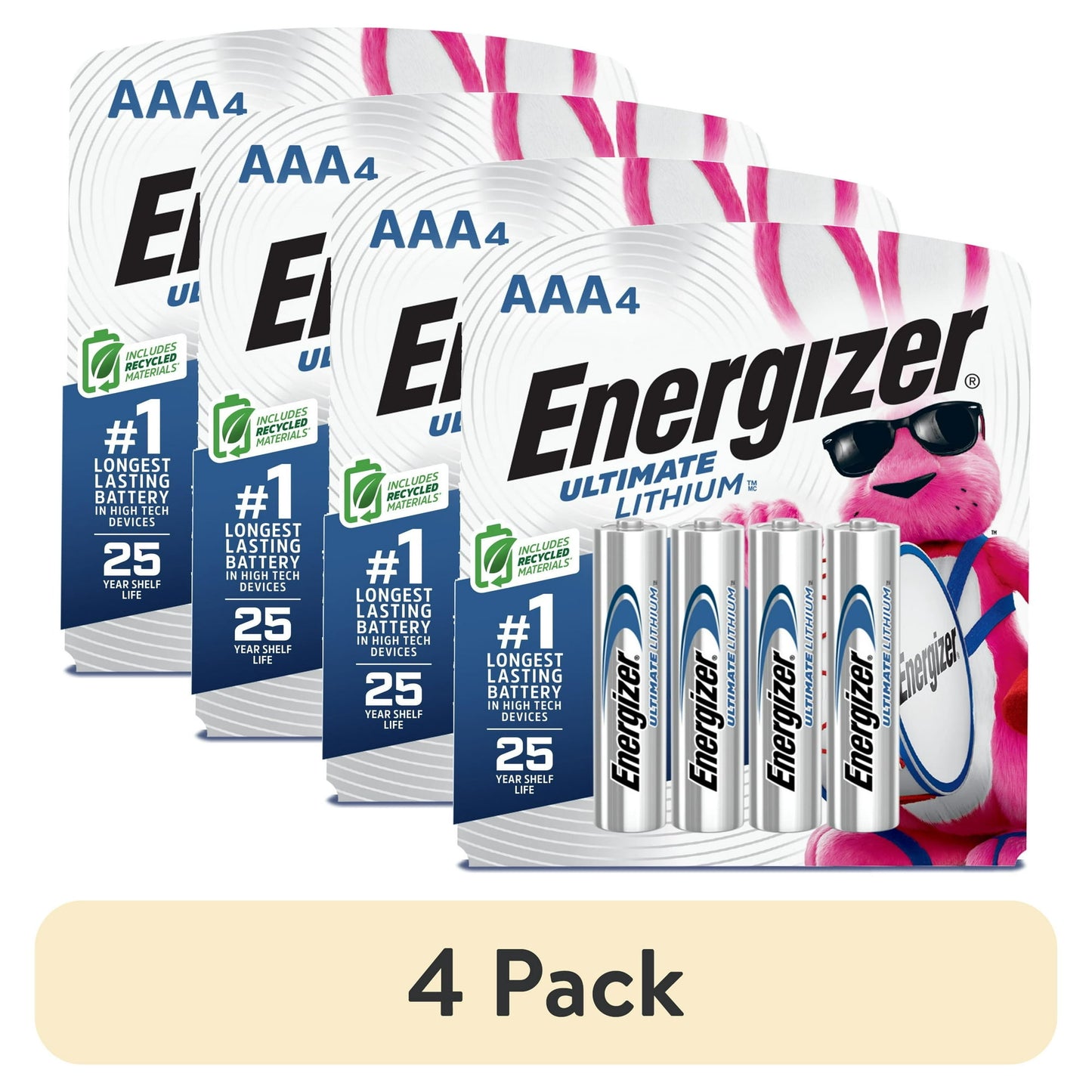 (4 pack) Energizer Ultimate Lithium AAA Batteries (4 Pack), Triple A Batteries