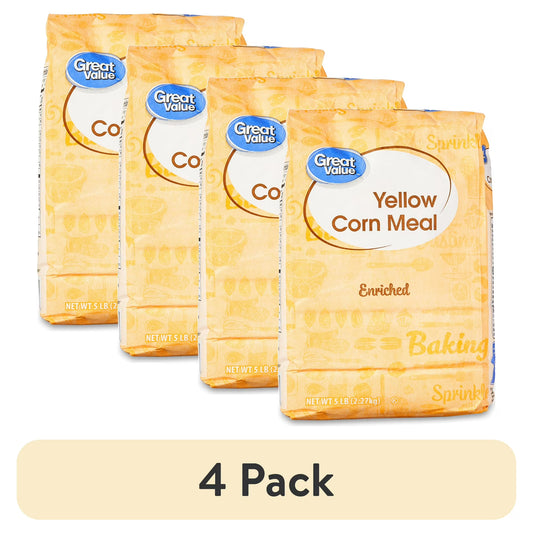 (4 pack) Great Value Enriched Yellow Corn Meal, 80 oz