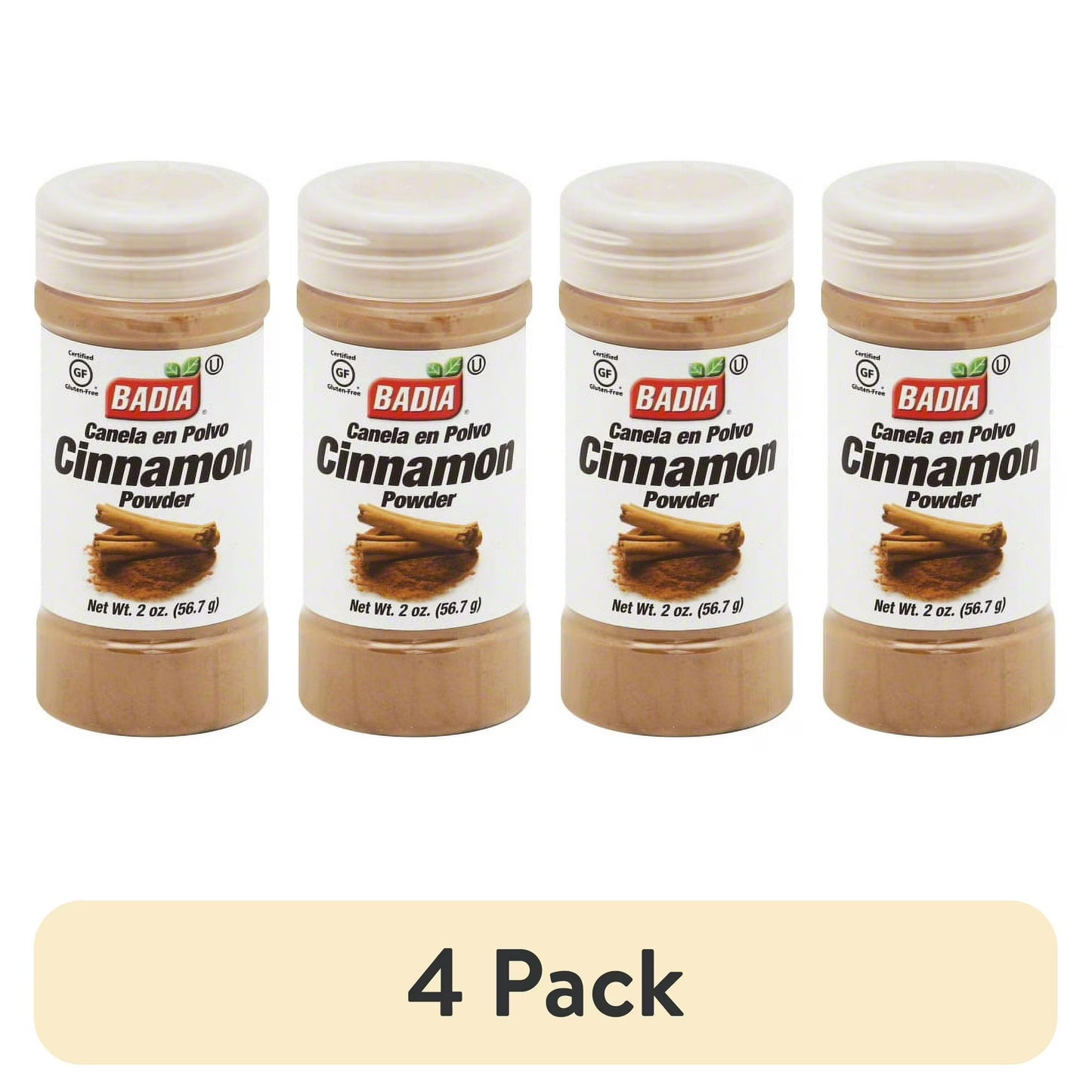 (4 pack) Badia Cinnamon Powder, 2 oz