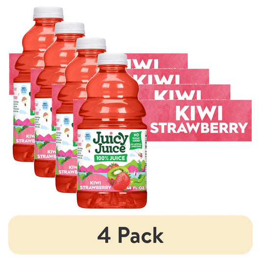 (4 pack) Juicy Juice 100% Juice, Kiwi Strawberry, 48 fl oz Bottle
