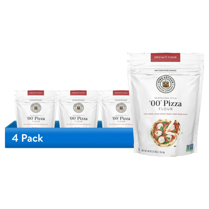 (4 pack) King Arthur Baking Company Non-GMO Project Verified Neapolitan Style 00 Pizza Flour, 3 lb Bag