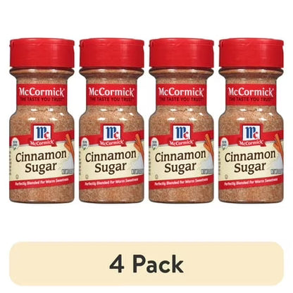 (4 pack) McCormick Non-GMO Kosher Cinnamon Sugar, 3.62 oz Bottle