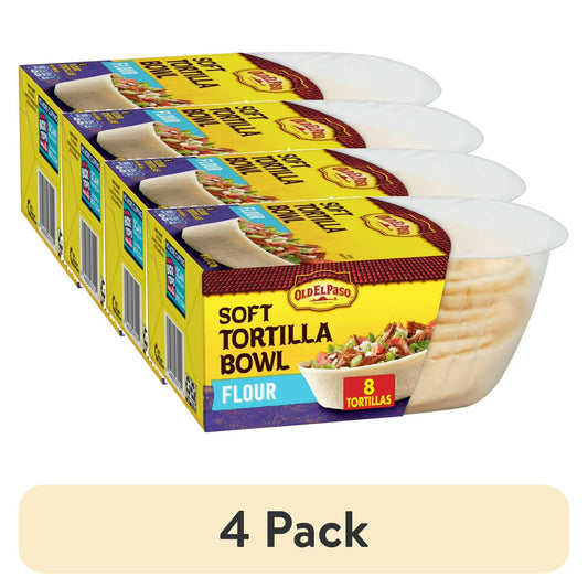 (4 pack) Old El Paso Soft Tortilla Bowls, Flour, 8 Count., 6.7 oz.