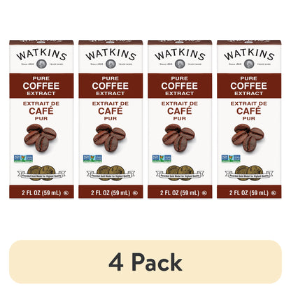 (4 pack) Watkins Pure Coffee Extract, 2 oz (Plastic Container)