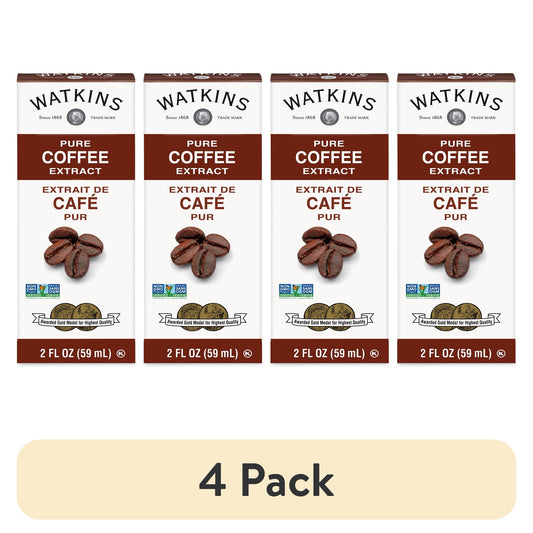 (4 pack) Watkins Pure Coffee Extract, 2 oz (Plastic Container)
