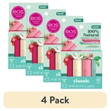 (4 pack) eos 100% Natural & Organic Lip Balm- Strawberry, Mint, Pomegranate, Vanilla, 0.14 oz, 4 Pack