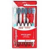 Colgate 360 Advanced Whitening Medium Toothbrushes, Manual Toothbrush Pack, 6 Count