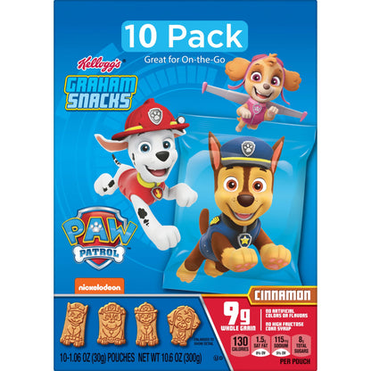 Kellogg's Cinnamon Graham Snacks, Kids Snacks, 10 Count