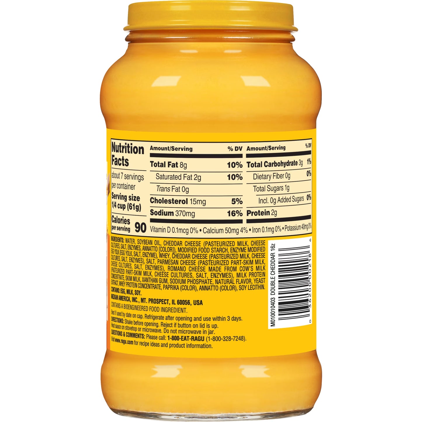 RAGU Double Cheddar Cheese Sauce, 16 oz, For Pasta Sauce and More