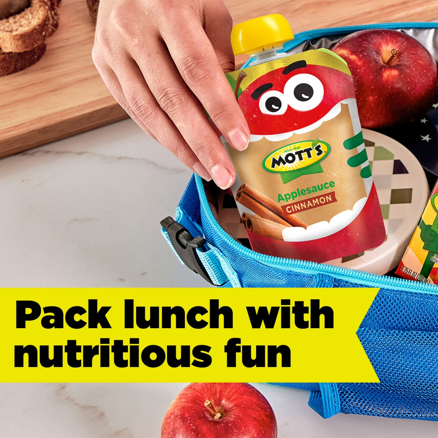 Mott's Cinnamon Applesauce, 3.2 oz, 20 Count Clear Pouches