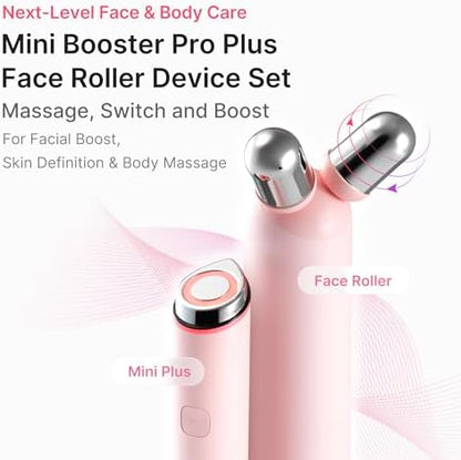 medicube Glass Glow Booster Duo: Mini Booster Pro Plus Pink & Collagen Jelly Cream | Enhances Absorption & Radiance | Firming, Hydrating & Glow | Korean Facial Device, Gifts for Women, Skincare Set