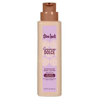 Tree Hut Hydraglow Body Lotion Cinnamon Dolce, Hydrating & Moisturizing Daily Body Lotion for Soft, Glowing Skin, Lightweight Non-Greasy Formula, 18 fl oz