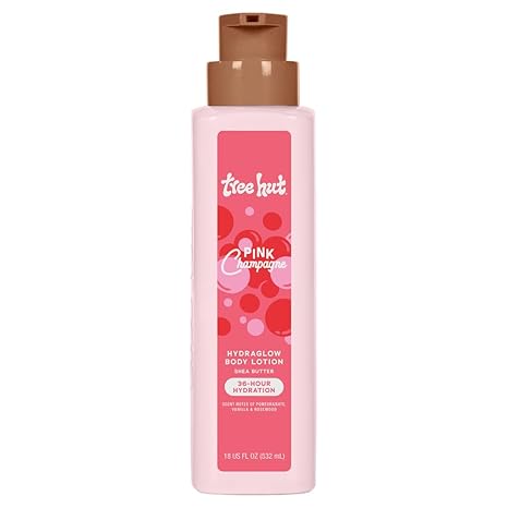 Tree Hut Hydraglow Body Lotion Pink Champagne, Hydrating & Moisturizing Daily Body Lotion for Soft, Glowing Skin with Fruity Floral Scent, 18 fl oz