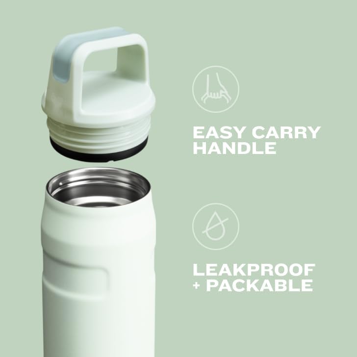 Stanley IceFlow Cap and Carry Water Bottle | Wide Mouth Twist Lid | Lightweight & Leakproof for Travel & Sports | Insulated Stainless Steel | BPA-Free