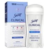 Secret Clinical 100HR Antiperspirant Deodorant, Invisible Solid, Completely Clean, 2.6 oz