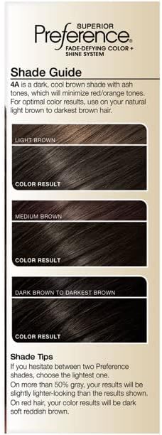 L’Oreal ParisSuperior Preference Fade-Defying Color and Shine System, Level 3 Permanent, Dark Brown/Natural 4 (Pack of 3)