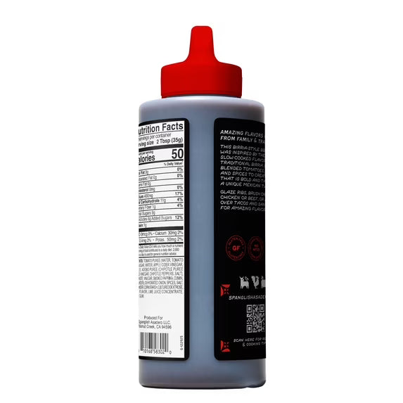 Spanglish Asadero Birria BBQ Sauce for Beef, Pork, and Chicken, 15 oz Bottle