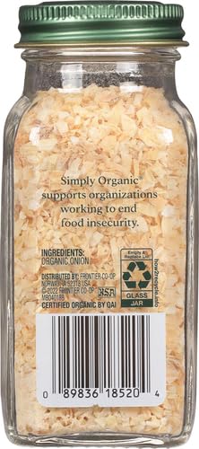 Simply Organic Certified Organic Minced White Onion, 2.21-Ounce Jar, Warm, Sweet, Salty Flavor For Stews & Soups, Kosher (Pack of 2)