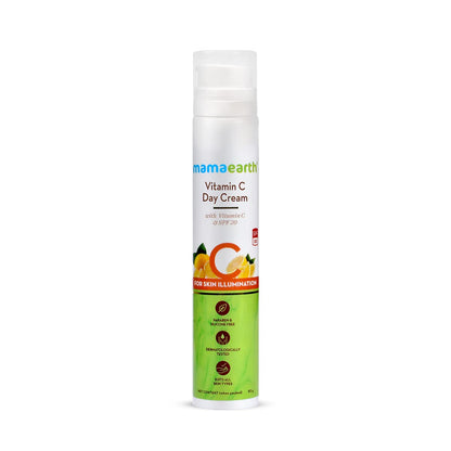 Mamaearth Vitamin C Day Cream with SPF 20 | Fights Signs of Aging and Illuminates Skin | Protects Against UVA & UVB Rays | Unisex Moisturizer | 1.76 Oz/50g