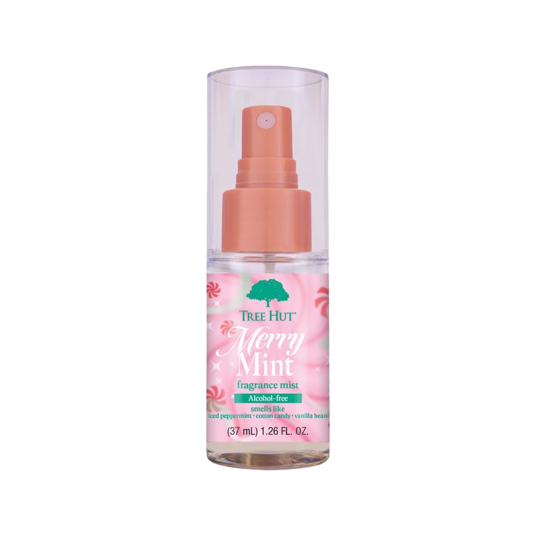Tree Hut Mini Merry Mint Fragrance Mist, Refreshing Body Spray, Layer with Favorite Scents, Holiday Gift & Stocking Stuffer, Travel Size, 2 fl oz (Pack of 2)