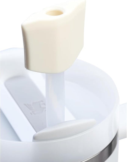 Stanley Quencher Stay Smooth Anti-Pucker Straw Topper 2-Pack | Ergonomic Sip Through Straw Cap for Tumbler with Handle | Silicone Accessory for Drinking Cup | BPA-Free | Cream