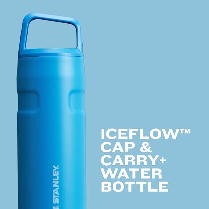 Stanley IceFlow Cap and Carry Water Bottle | Wide Mouth Twist Lid | Lightweight & Leakproof for Travel & Sports | Insulated Stainless Steel | BPA-Free